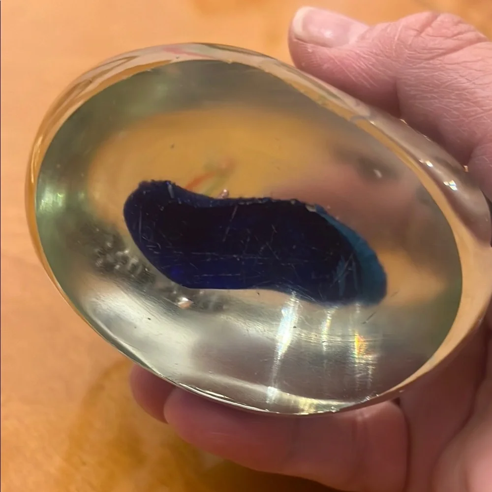Handcrafted Glass Fish Sculpture - Blue and Black